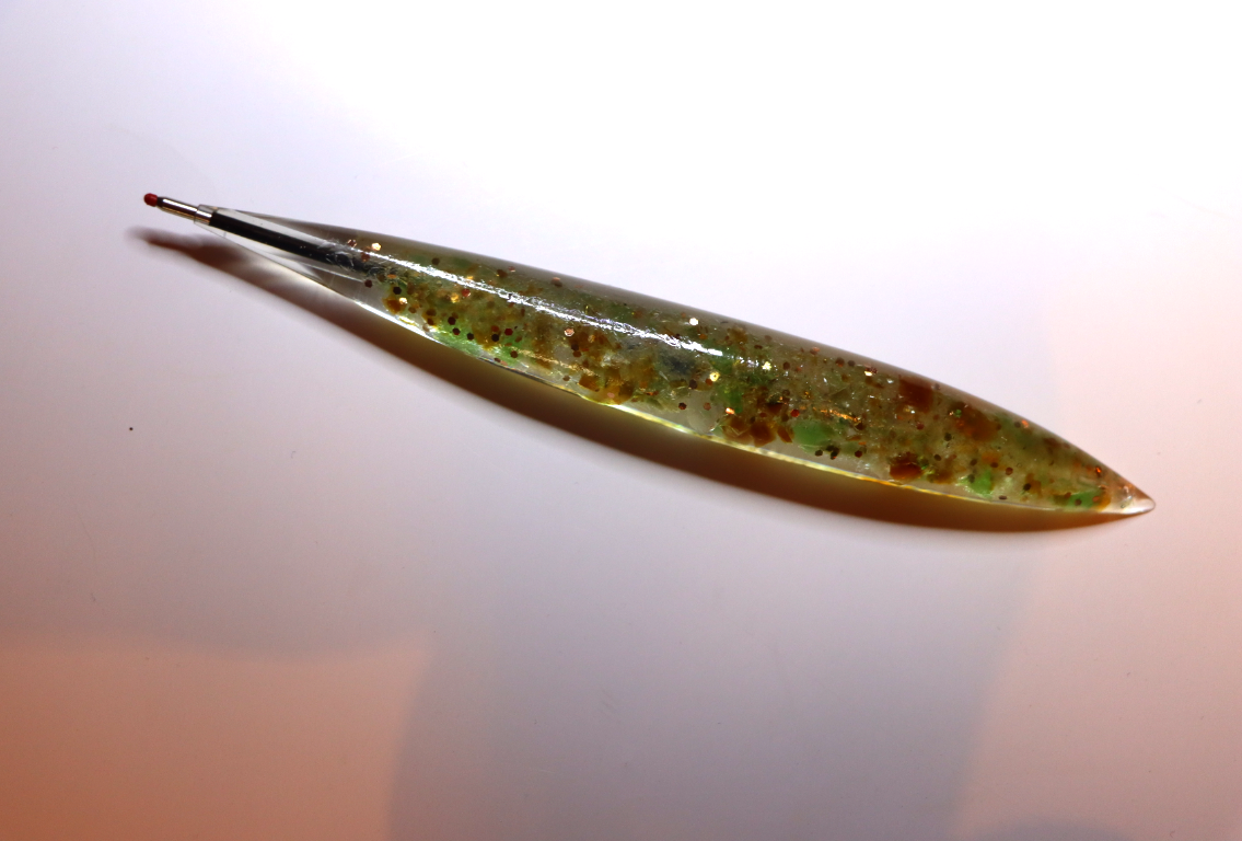 Green and Brown seaglass pen