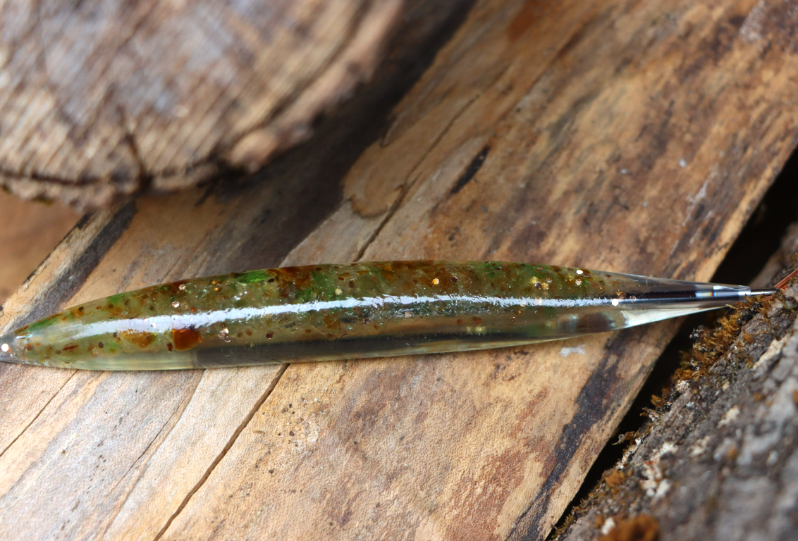 Green and Brown seaglass pen