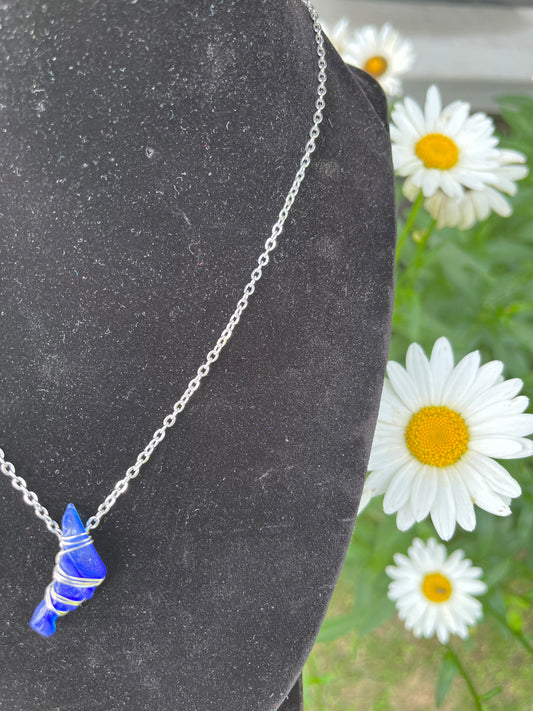 Cobalt seaglass necklace