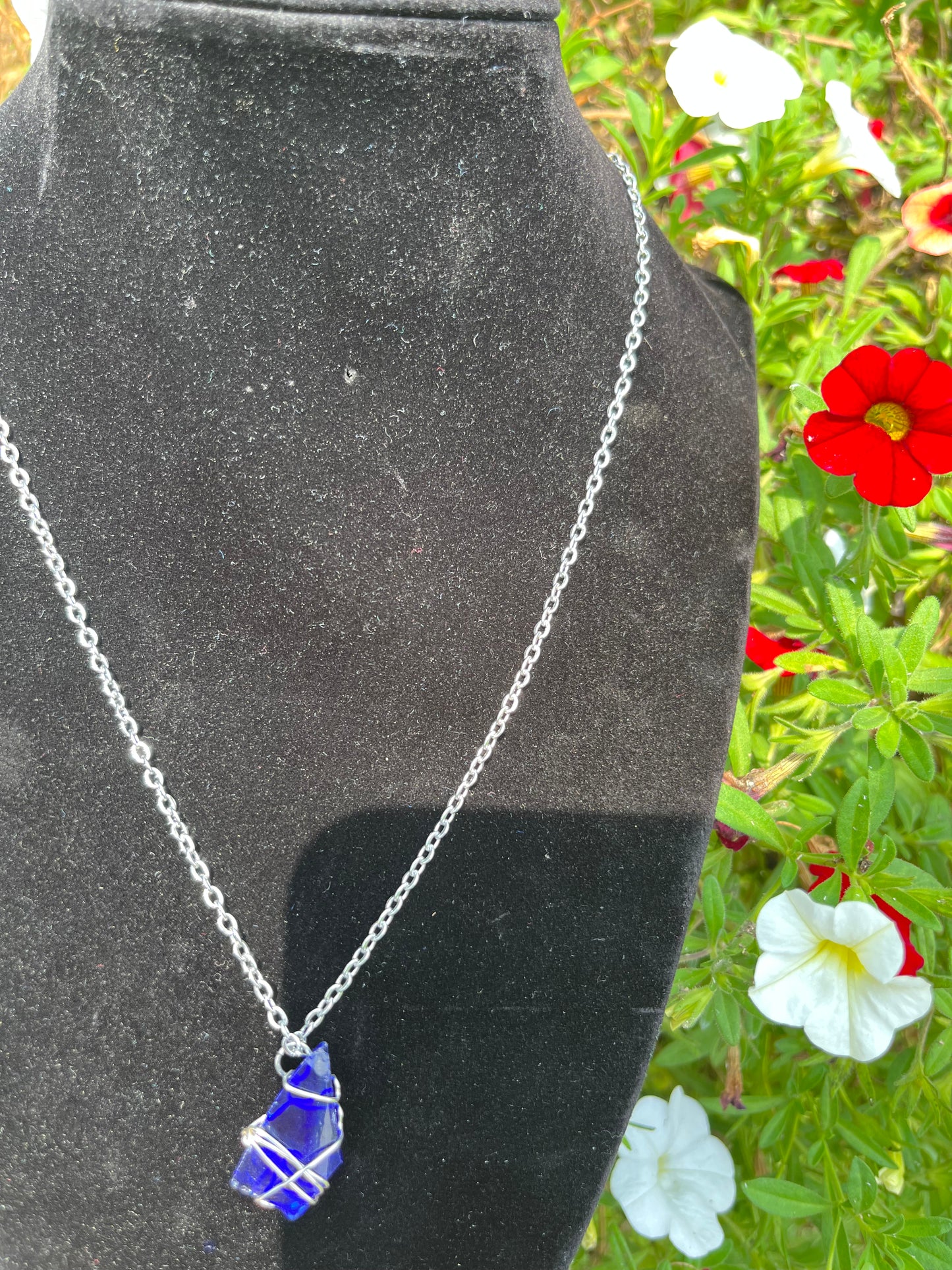 Deeper cobalt seaglass necklace