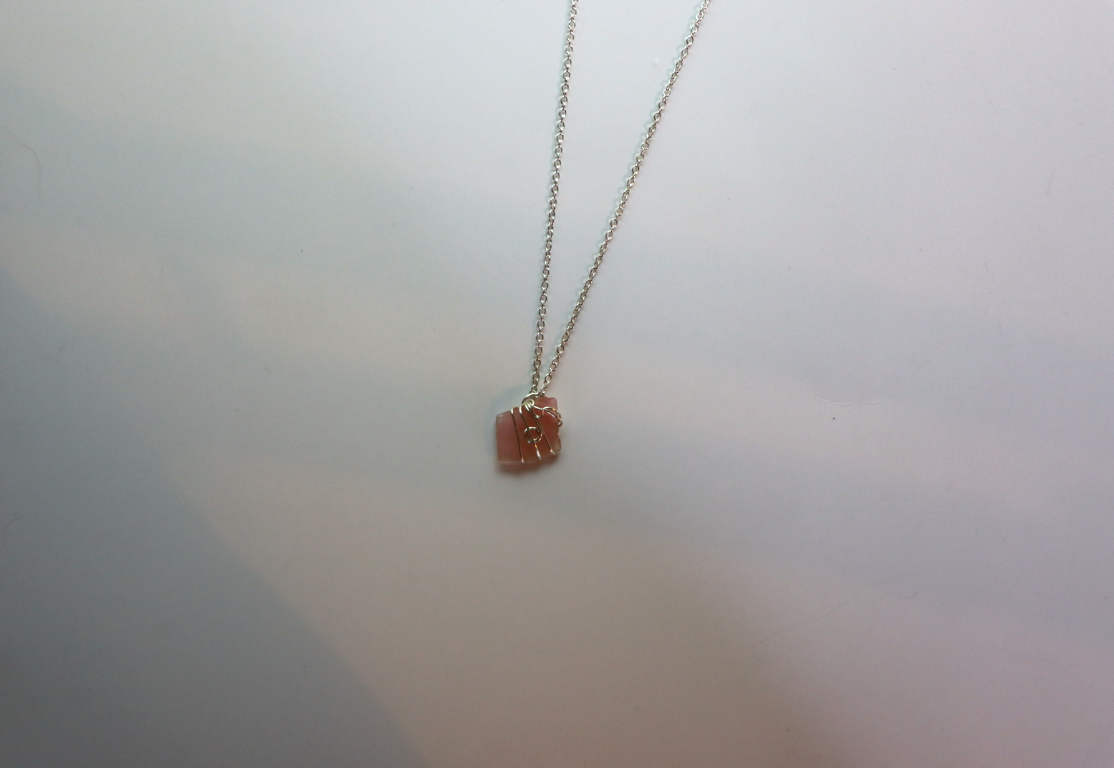 Pink seaglass necklace