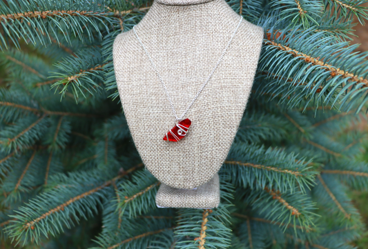 Red seaglass necklace