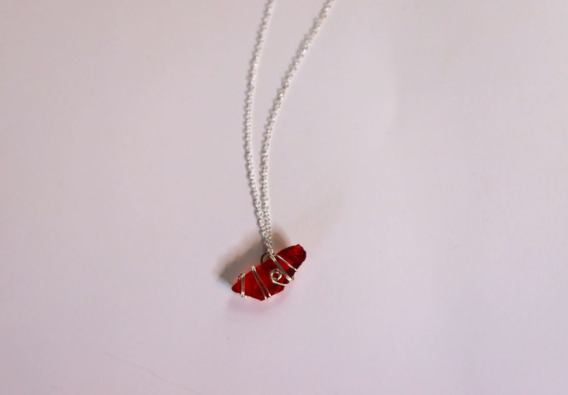 Red seaglass necklace