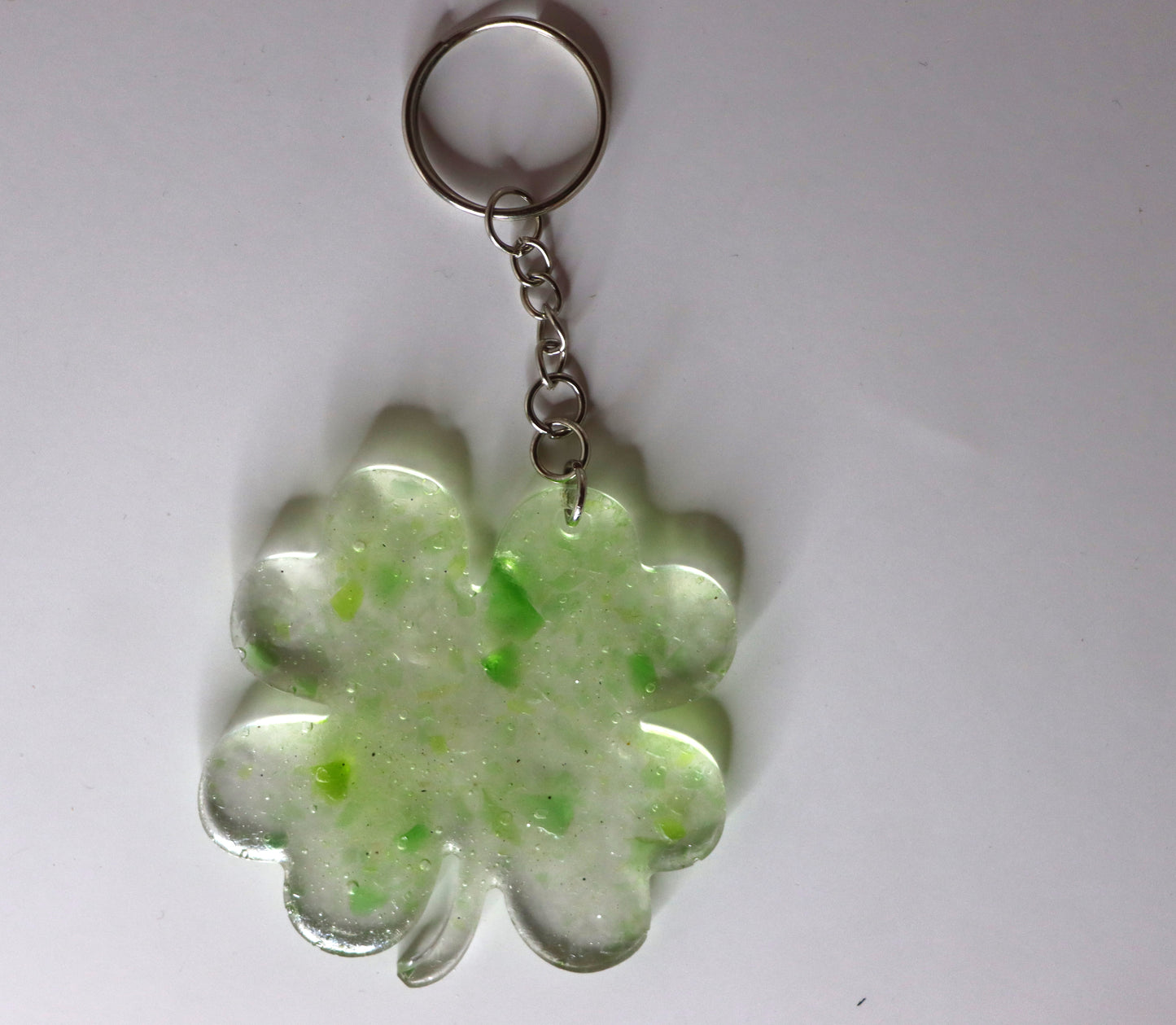 Four Leaf Clover Seaglass Keychain