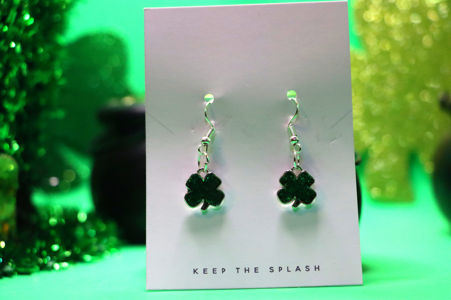 Green Shamrock Earring