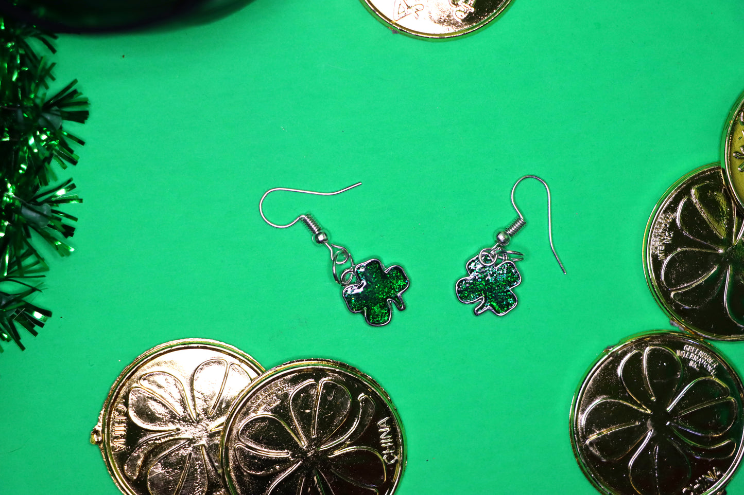 Green Shamrock Earring