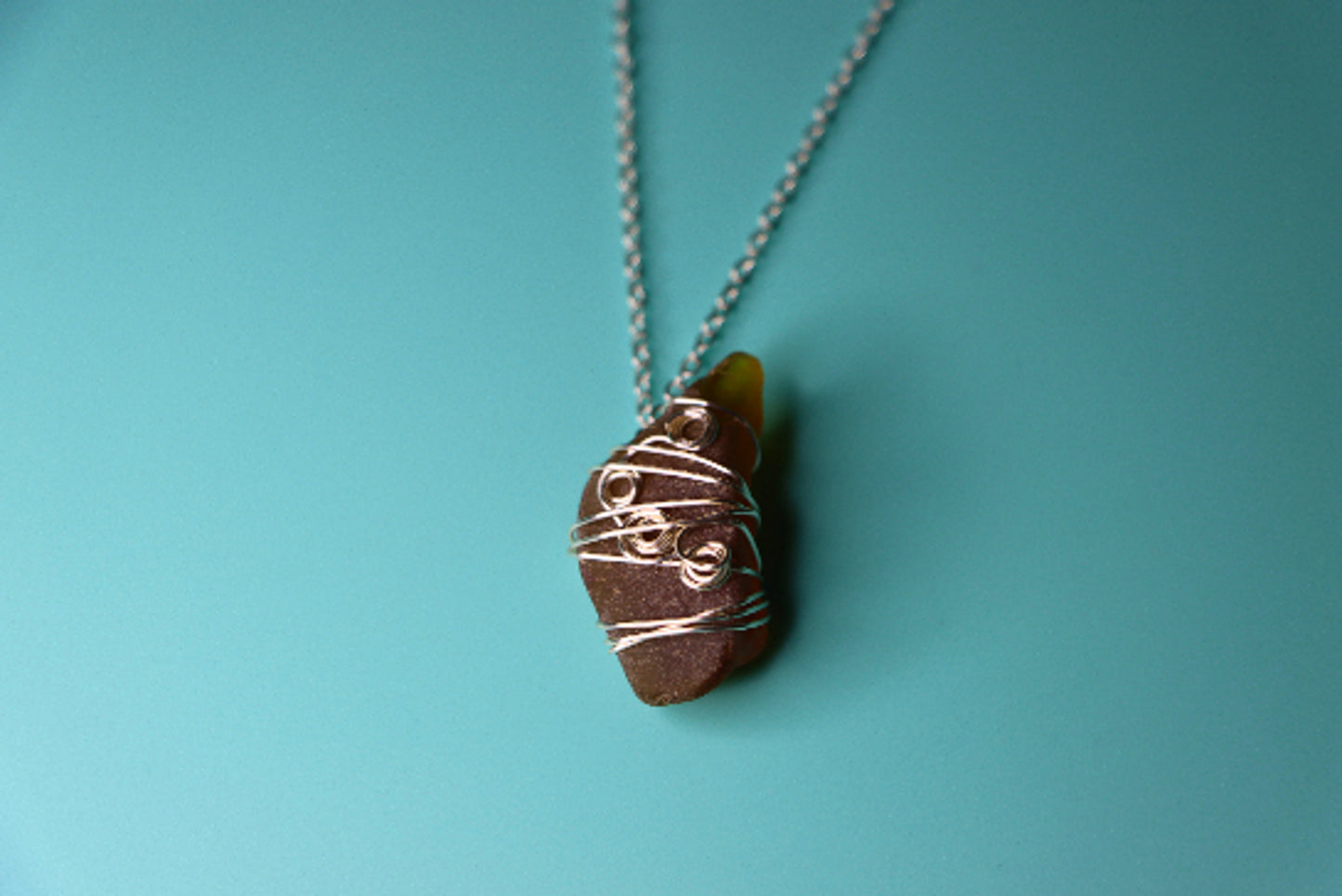 Unique Brown Seaglass Necklace