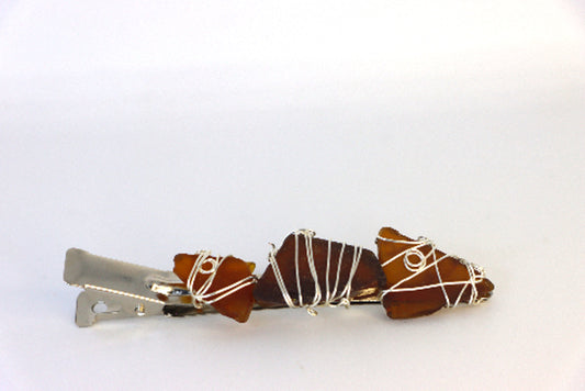 Brown Seaglass Hairclip