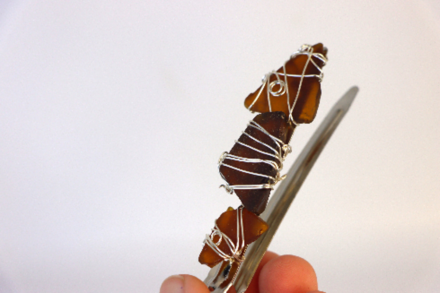 Brown Seaglass Hairclip