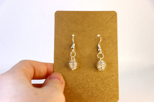 White Cage Earrings