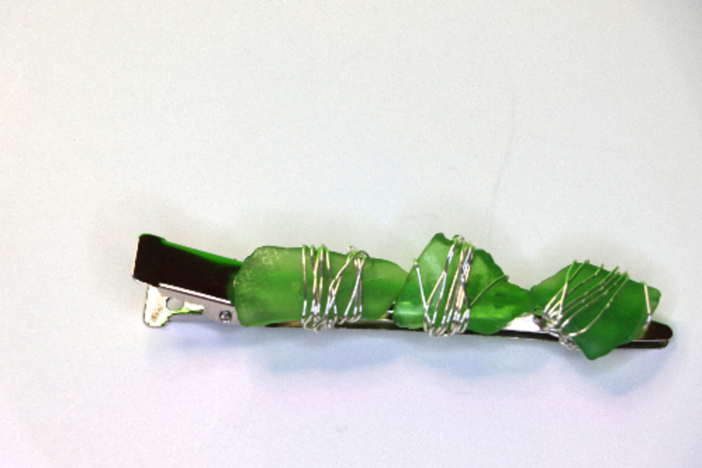 Green Seaglass Hairclip